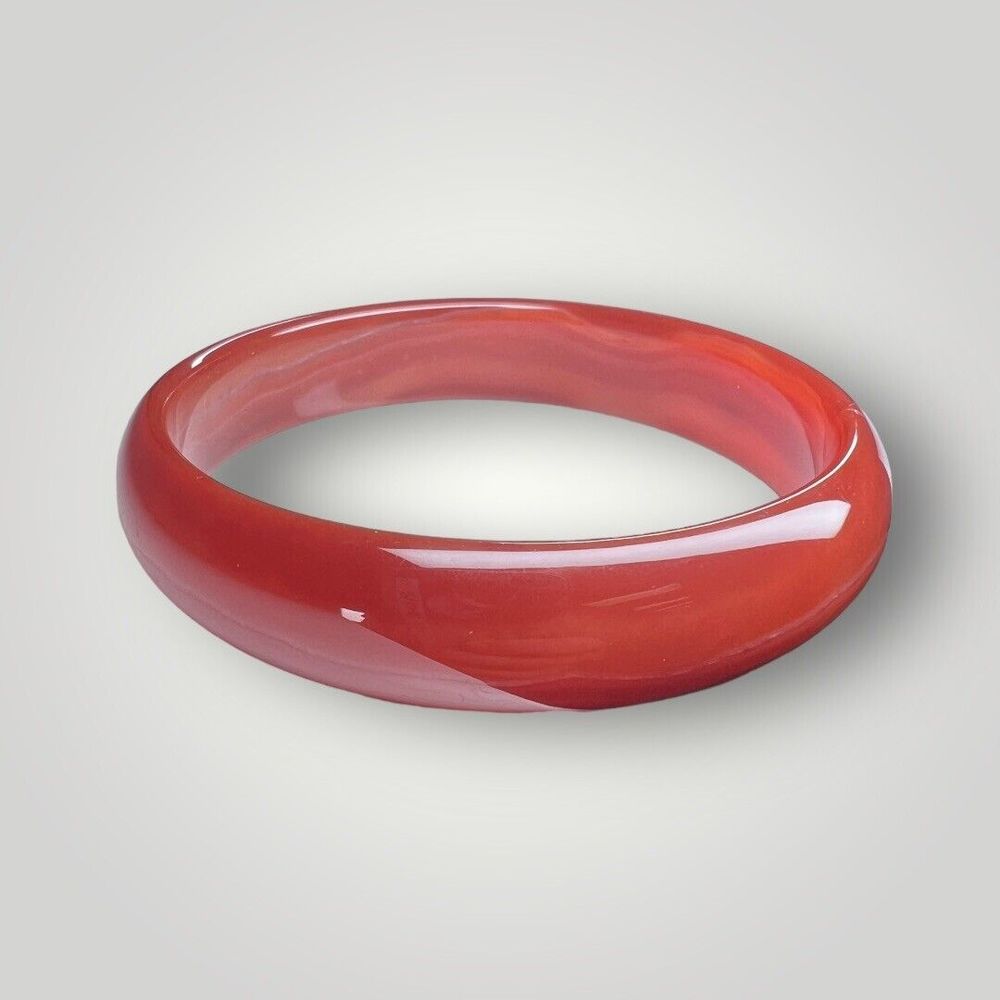 Vintage Red Agate Natural Stone Bangle Brown Red  38grams 8.5”